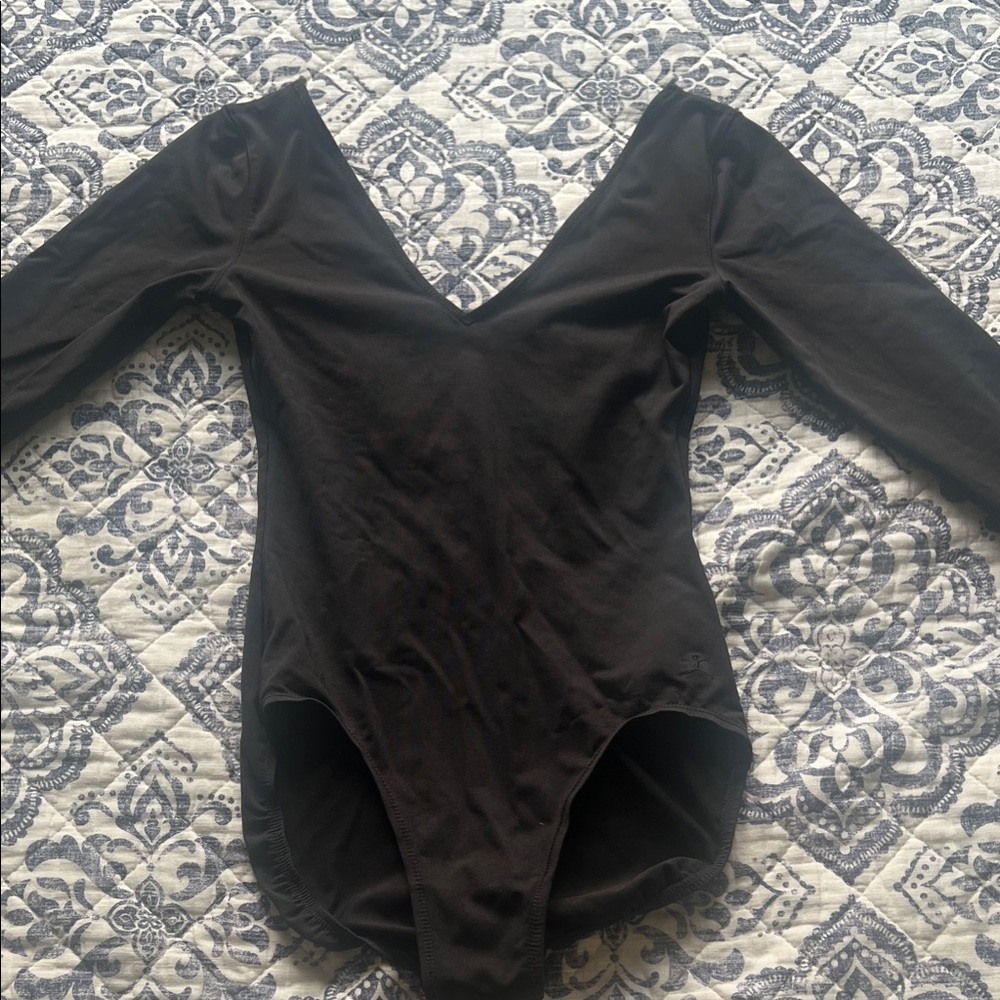 Danskin Black Long Sleeve Bodysuit